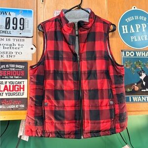 Natural Reflections Red and Black Plaid Vest